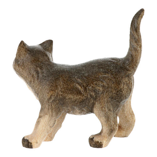 Gatto in piedi presepe Heimatland 12 cm legno dipinto Val Gardena  3