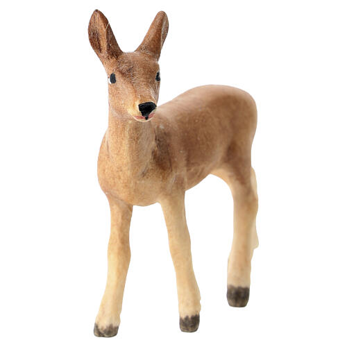 Female roe deer for 9.5 cm painted wood Heimatland Nativity Scene of Val Gardena 2