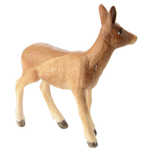 Female roe deer for 9.5 cm painted wood Heimatland Nativity Scene of Val Gardena 3