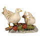 Coppia colombe Heimatland 9,5 cm legno dipinto presepe Val Gardena  s1