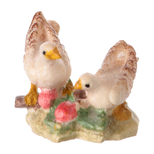 Para gołębi, figurki do szopki Heimatland 9,5 cm, drewno malowane, Val Gardena 1