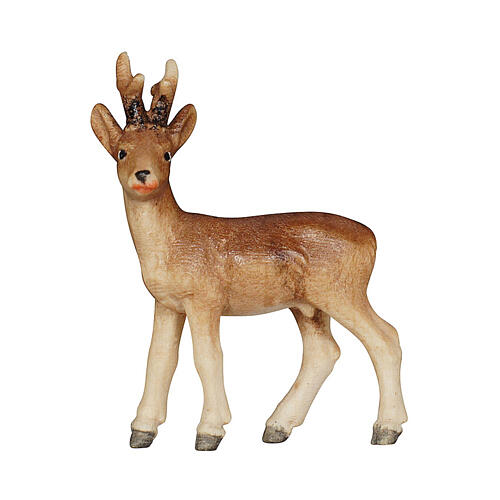 Roa deer for 9.5 cm painted wood Heimatland Nativity Scene of Val Gardena 2