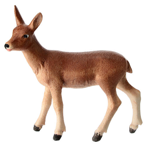Capriolo femmina 12 cm presepe Heimatland legno dipinto Val Gardena  1