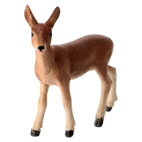 Capriolo femmina 12 cm presepe Heimatland legno dipinto Val Gardena  2