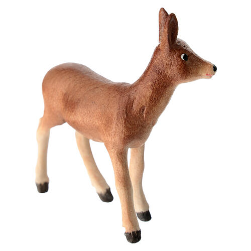 Capriolo femmina 12 cm presepe Heimatland legno dipinto Val Gardena  3