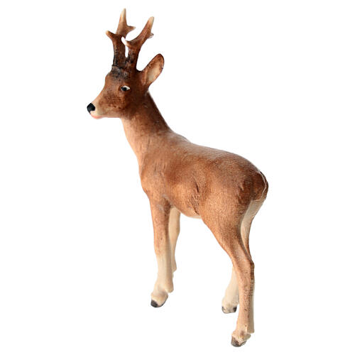 Deer figurine 12 cm painted wood nativity scene Heimatland Val Gardena 4