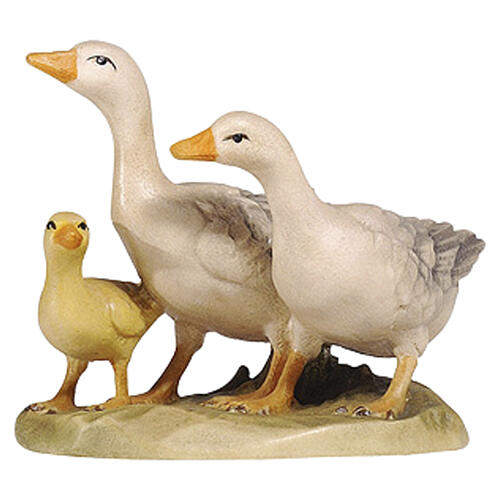 Grupo de gansos para figuras de 12 cm do presépio Heimatland, madeira pintada do Val Gardena 1