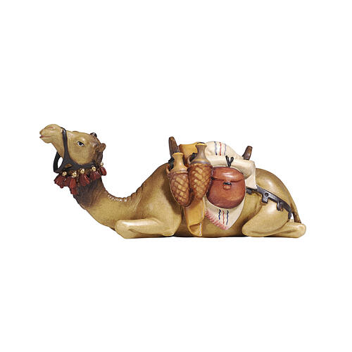 Lying camel with luggage for 9.5 cm painted wood Heimatland Nativity Scene of Val Gardena 1