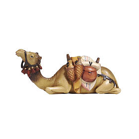 Camelo deitado para presépio Heimatland do Val Gardena com figuras de 9,5 cm de madeira pintada
