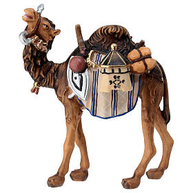 Cammello con bagagli 9,5 cm presepe legno dipinto Heimatland Val Gardena 