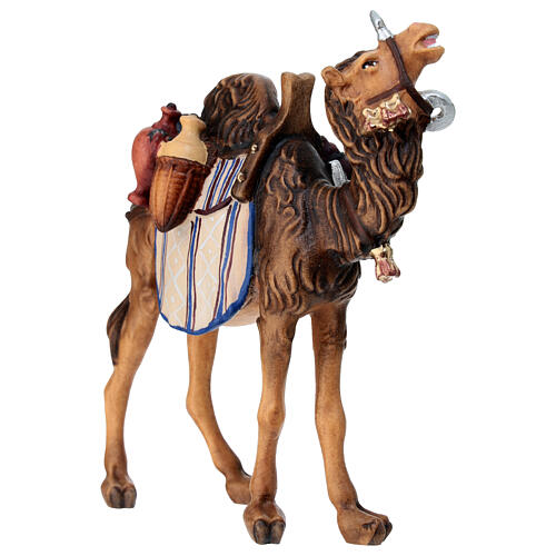 Camel standing with luggage 9.5 cm painted wood nativity Heimatland Val Gardena 3