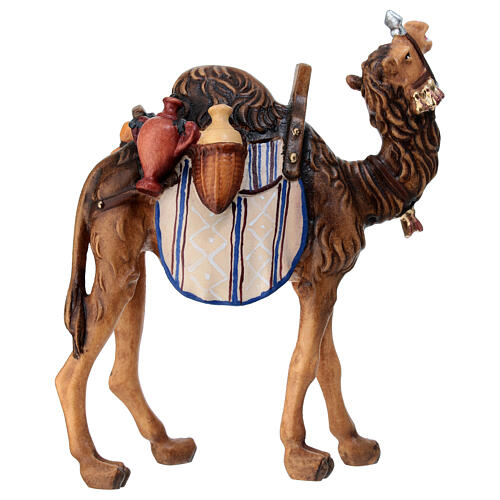 Camel standing with luggage 9.5 cm painted wood nativity Heimatland Val Gardena 4
