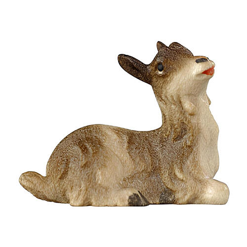 Zicklein liegend, Holz coloriert, für 12 cm Heimatland-Krippe, Grödner Kunsthandwerk 1