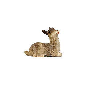 Capretta sdraiata 12 cm legno dipinto presepe Heimatland Val Gardena  1