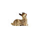 Capretta sdraiata 12 cm legno dipinto presepe Heimatland Val Gardena  s1
