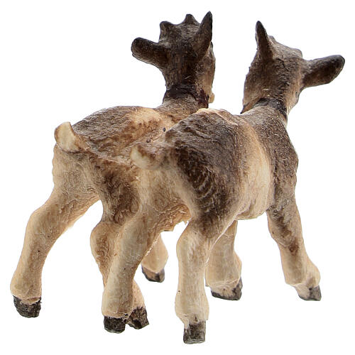 Gruppo caprette legno dipinto presepe 9,5 cm Heimatland Val Gardena 3