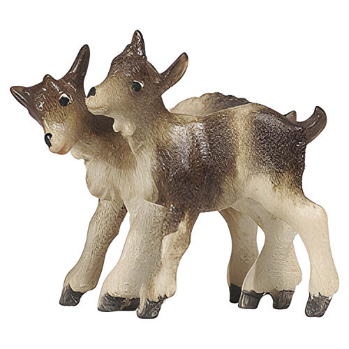 Zickleinpaar, Holz coloriert, für 12 cm Heimatland-Krippe, Grödner Kunsthandwerk 1