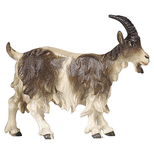 Kozioł z uniesioną głową, figurka do szopki Heimatland 9,5cm, drewno malowane Val Gardena 1