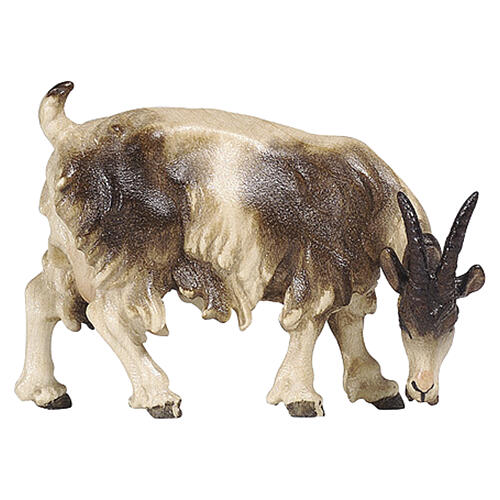 Ziege äsend rechtsschauend, Holz coloriert, für 12 cm Heimatland-Krippe, Grödner Kunsthandwerk 1