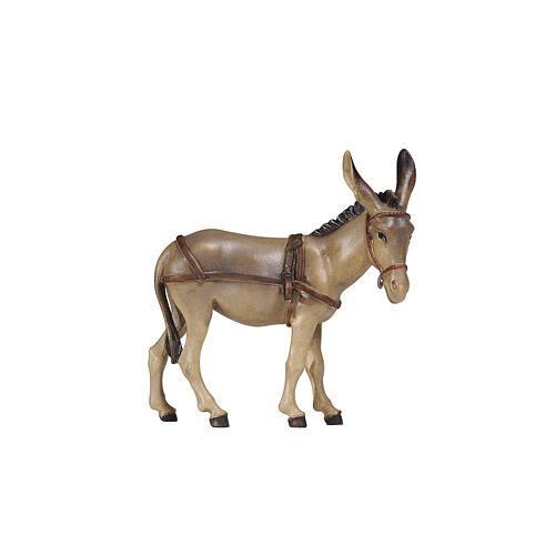 Donkey for cart of painted wood for 9.5 cm Heimatland Nativity Scene of Val Gardena 1