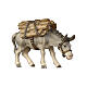 Asino con legna 9,5 cm presepe Heimatland legno dipinto Val Gardena s1