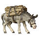 Asino con legna presepe legno dipinto 12 cm Heimatland Val Gardena s1