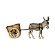 Burro com carro para presépio Heimatland do Val Gardena com peças de 9,5 cm em madeira pintada s2