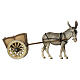 Asino con carretto 12 cm legno dipinto Heimatland Val Gardena s1
