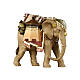 Éléphant avec bagages crèche 9,5 cm bois peint Val Gardena modèle Heimatland s2