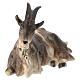 Lying goat of painted wood for 12 cm Nativity Scene, Heimatland collection, Val Gardena s2