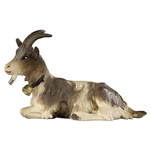 Capra sdraiata 12 cm legno dipinto presepe Heimatland Val Gardena 1