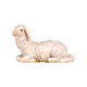 Lying sheep, head to the left, for 9.5 cm painted wood Nativity Scene, Heimatland collection, Val Gardena s2