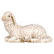 Sheep lying head left painted wood 9.5 cm Heimatland Val Gardena s1