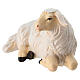 Mouton allongé tête vers droite statuette crèche 12 cm Heimatland bois peint Val Gardena s2