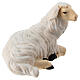 Mouton allongé tête vers droite statuette crèche 12 cm Heimatland bois peint Val Gardena s3