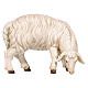 Mouton qui mange tête vers droite 9,5 cm figurine bois peint crèche Heimatland Val Gardena s1