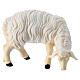 Mouton qui mange tête vers droite statuette crèche 12 cm Heimatland bois peint Val Gardena s1