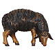Mouton noir qui mange tête à droite 9,5 cm figurine bois peint crèche Heimatland Val Gardena s1