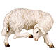 White sheep scratching itself 9.5 cm painted wood Heimatland Val Gardena nativity scene s1