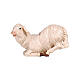 Pecora inginocchiata 9,5 cm presepe Heimatland legno dipinto Val Gardena s1