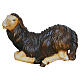 Pecora nera inginocchiata 12 cm presepe legno dipinto Heimatland Val Gardena s1