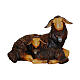 Black sheep with lamb lying down, Val Gardena painted wood, Heimatland Nativity Scene of 12 cm s1