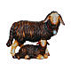 Couple moutons noirs 9,5 cm crèche Heimatland bois peint main Val Gardena s2