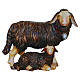 Pair of black sheep Heimatland 12 cm painted wooden nativity scene Val Gardena s1