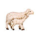 Sheep with lamb standing up, painted wooden Heimatland Nativity Scene of 9.5 cm, Val Gardena s1