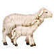 Sheep with lamb standing up, painted wooden Heimatland Nativity Scene of 9.5 cm, Val Gardena s1