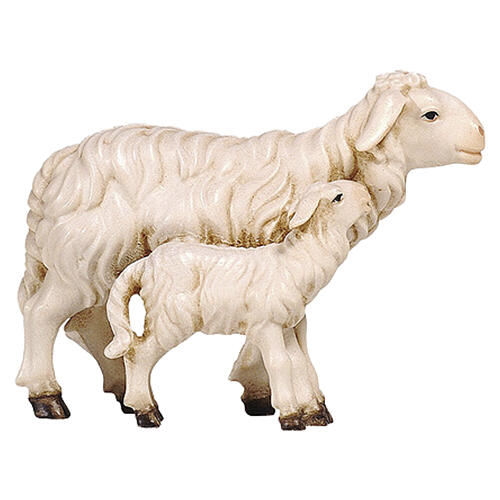 Sheep with lamb standing Heimatland 9.5 cm Val Gardena nativity scene 1