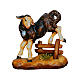 Black lamb with hedge for 12 cm Val Gardena Heimatland Nativity Scene, coloured wood s2