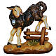 Black lamb with hedge for 12 cm Val Gardena Heimatland Nativity Scene, coloured wood s1