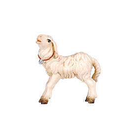 Agneau debout avec clochette 9,5 cm crèche Heimatland bois peint main Val Garden